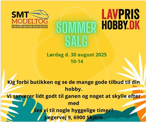 Sommersalg hos SMT-Modeltog lørdag d. 3. september kl 10-15