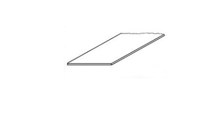 Plastruct 90642 Polystyrolstreifen, weiß, 31,8 mm x 0,8 mm, Länge 60,9 cm, 5 Stück