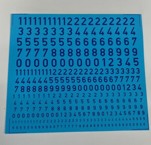 DMC Aufkleber T14 Zahlen, gemischte Größen, blau