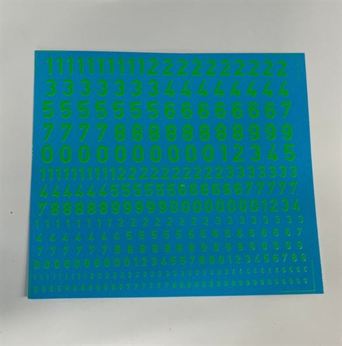 DMC Aufkleber T22 Zahlen, gemischte Größen, grün fluoreszierend